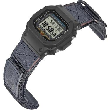 Imagem de HEMSUT Pulseira tática militar de 16 mm de liberação rápida para Casio | Pulseira de couro e nylon resistente a impactos | Compatível com as séries GA-100, DW-5600, DW-6900, GW-M5610, GBD-800 e mais