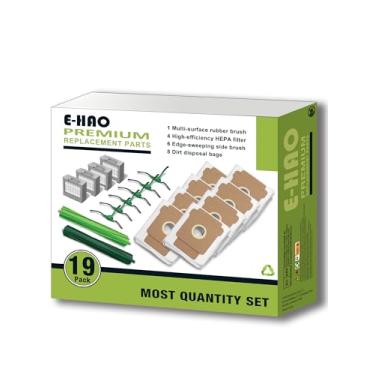 Imagem de E-HAO Acessórios de peça de reposição para iRobot Roomba 504, Max 705. Rolo de borracha, filtros HEPA e escova lateral de borda