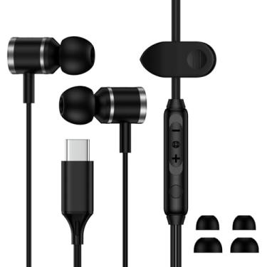 Imagem de Fone de ouvido com fio Pixel 10 Pro Fold USB C para Google Pixel 10 Pro XL/10/9 Pro XL/9A/8/7/6, fones de ouvido preto USB tipo C com microfone, fone de ouvido USBC para iPhone 17 Pro Max 17 Air 16