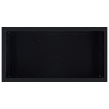 Imagem de Nicho em Porcelanato para Banheiro - (Preto Absoluto) 60x30x8 cm, Resistente à Ferrugem, Moderno, Montagem em Parede