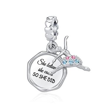 Imagem de LuxglitterLin Pingente de dançarina de balé She Belivedd She Could So She Did compatível com pulseira Pandora presente para mulheres