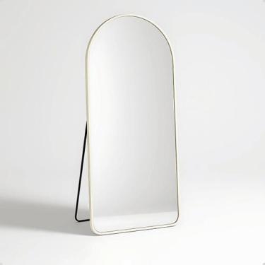 Imagem de Espelho Base Reta com Moldura Corpo Inteiro 150x60 - LOPAZZI, Off Whit