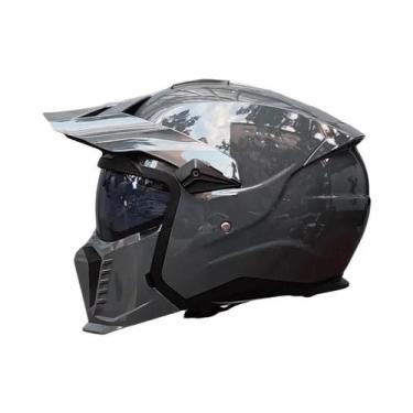 Imagem de Capacete De Motocicleta Retrô Aprovado Pelo DOT Modular Multifuncional