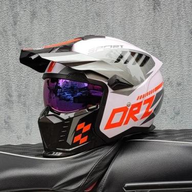 Imagem de Capacete De Motocicleta Retrô Aprovado Pelo DOT Modular Multifuncional