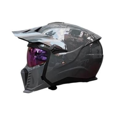 Imagem de Capacete De Motocicleta Retrô Aprovado Pelo DOT Modular Multifuncional