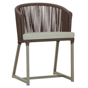 Imagem de Cadeira De Jantar Noronha Alumínio Fendi E3 Trama  Marrom