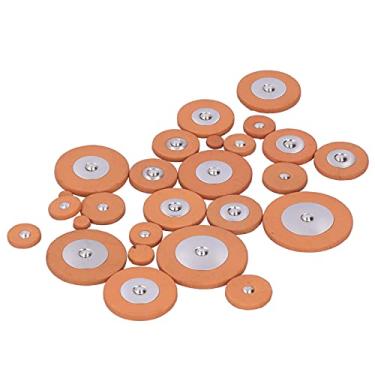 Imagem de XUXHOU 25 Peças Almofadas de Saxofone de Pele de Carneiro Marrom para Junta Ressonadora de Buraco de Som, Fácil Substituição para Saxofonistas, Material de Pele de Carneiro (saxofone soprano)