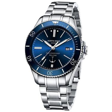 Imagem de Relógio De Pulso Mecânico Masculino Anchor Automatico Impermeavel 100m à Prova Dagua Azul