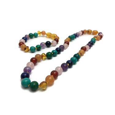 Imagem de Baltic Essentials Colar de arco-íris e mel polido, 5.5 inches, Âmbar, Âmbar