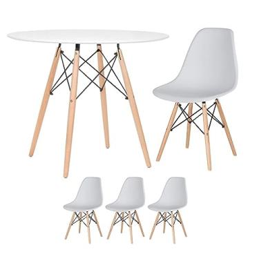 Imagem de Loft7, Mesa redonda Eames 90 cm + 3 cadeiras Eiffel DSW