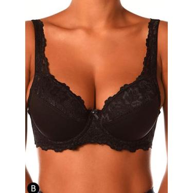 Imagem de Sutiã Demillus 065204 Iridien Com Aro e Bojo Renda e Microfibra Taça B