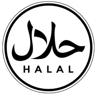 Imagem de Doodilwild Adesivo de etiqueta de sinal halal 20 cm, pacote com 2 para portas de vidro, lojas e restaurantes. Impermeável, fácil de aplicar, preto transparente