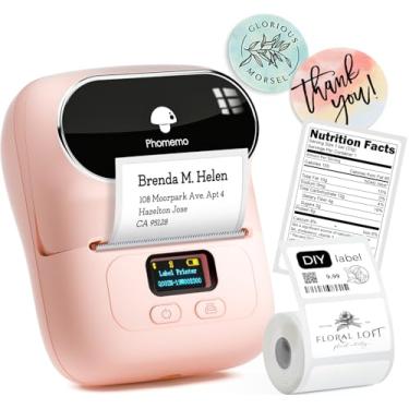 Imagem de Phomemo Máquina de etiquetas Bluetooth M110 – Impressora portátil de códigos de barras, mini máquina térmica sem fio para varejo, endereço, joias, casa, iOS e Android, com etiqueta de 40 mm x 30 mm (1 rolo de 100)