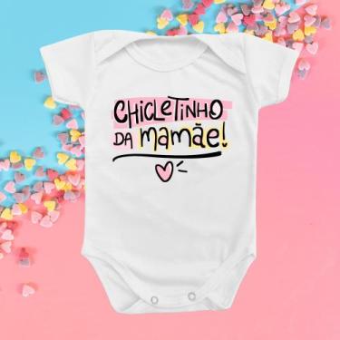 Imagem de Roupinha Body Bebê Chicletinho da Mamãe Menina Rosa Presente Monibeni 