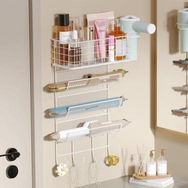 Imagem de Suporte de secador de cabelo montado na parede Styling Tool Organizer 