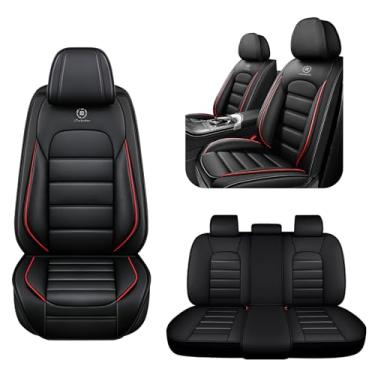 Imagem de Capas de assento de carro para Mazda CX-30 CX-5 CX-50 CX-70 CX-9 CX-90 Capa de assento de couro Napa (conjunto completo, Redline)