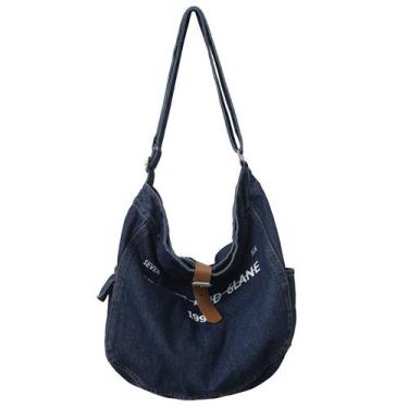 Imagem de Bolsa Messenger Jeans de grande capacidade para mulheres - Yiweisai