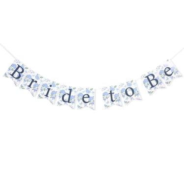 Imagem de Banner floral Bride to Be - Decorações de festa de noivado doces, banner pendurado para chá de panela, pano de fundo para foto de festa de casamento, guirlanda de borboleta de flor de noiva para