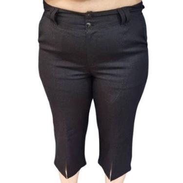 Imagem de Calça Alfaiataria Feminina Pantacourt Linho Plus Size-Feminino