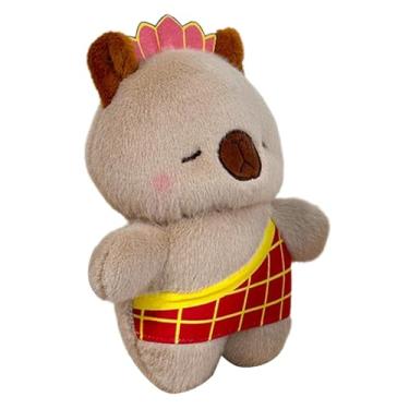 Imagem de Brinquedo recheado de capivara, boneca de capivara | Brinquedo de pelúcia Kasaya Capivara Cosplay - Casa macia dos desenhos animados abafado, figura brinquedo huggable do luxuoso para o aniversário da