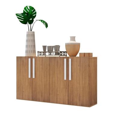 Imagem de Aparador Buffet 4 Portas Suspenso Viena Rustic/branco