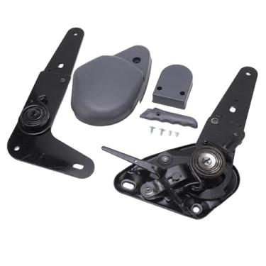 Imagem de Tbest Ajustador de ângulo de assento reclinável manual resistente com dobradiça traseira de 0 a 180 graus ajustável para trailers, caminhões, reboques, veículos de construção, aço, preto