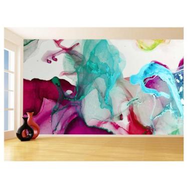 Imagem de Papel De Parede 3D Arte Tintas Colorido Mármore 3,5M Tra64 - Você Deco