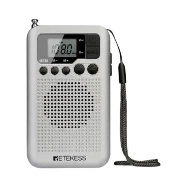 Imagem de Rádio Mini Portátil AM FM Retekess TR106 Operado Por Bateria Com Displ