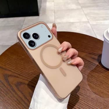 Imagem de HJZSZX Capa ultrafina fosca para iPhone 16 Pro com carregamento sem fio magnético (para iPhone 16 Pro/dourado do deserto)