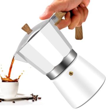 Imagem de Cafeteira Valvpant 300ml Alumínio Moka Pot White - Vaolvpant
