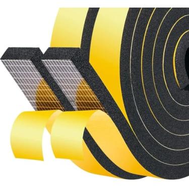 Imagem de Faixa de vedação de porta de decapagem climática, fita de espuma autoadesiva, tira de vedação contra clima, para vedação de lacuna, 0,9 cm x 9,5 cm x 3,5 m, preta