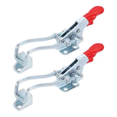 Imagem de HARFINGTON 2 peças 40323 Grampo de trava de alternância M5 x 48 mm Capacidade de retenção de 181 kg Travas ajustáveis de liberação rápida Puxador Grampos de ferrolho de ferro galvanizado para tampa de
