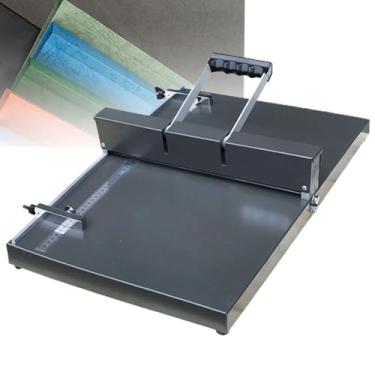 Imagem de LMJYU Máquina de vinco manual de 350 mm, máquina de vinco de papel de pontuação A3/A4 com régua de posicionamento e base antiderrapante, vinco de papel de metal resistente de mesa para pontuação de