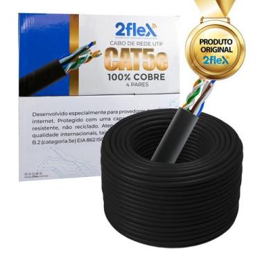 Imagem de Cabo Lan Cat5e Tipo UTP 4 Pares Externo Cobre Rolo 305m - 2Flex Teleco
