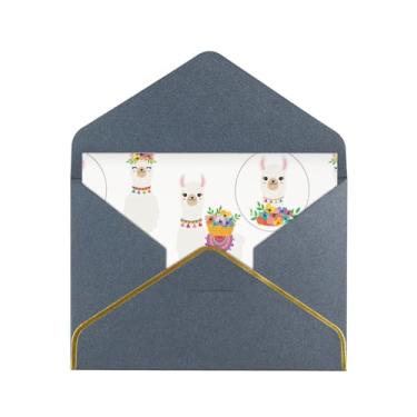 Imagem de SKKNT Cartões comemorativos com estampa de lhama para todas as ocasiões, convites de festa de aniversário de casamento, 12,7 x 15,2 cm