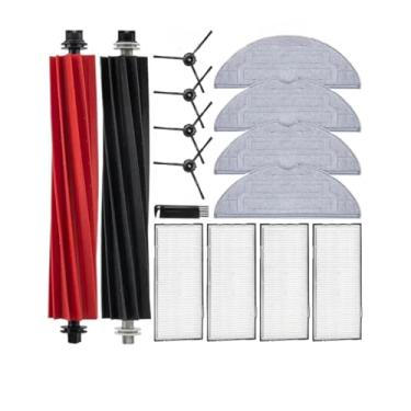 Imagem de Kit completo de acessórios de reposição, compatível com Roborock S8, S8+, S8 Plus, S8 Pro e Ultra - Escova principal, escova lateral, filtro HEPA e pano de limpeza.