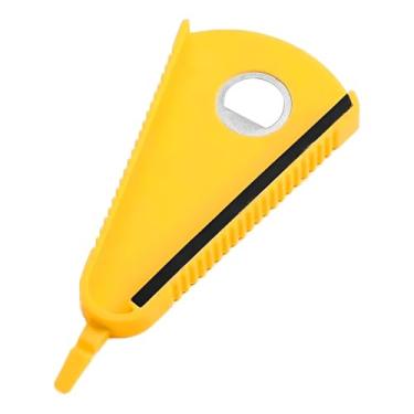 Imagem de Abridor 3 em 1 para Potes, Garrafas e Latas, Amarelo, ABS e Aço Inox, Design Ergonômico com Garras Ajustáveis, 19,5 x 9 cm