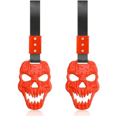Imagem de COGEEK Chaveiro com alça de caveira para carro para Halloween, Laranja, universal