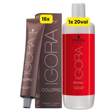 Imagem de Schwarzkopf Igora Color10 16x 7/0 Louro Médio + 1 Ox 20v lt