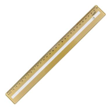Imagem de Régua Plástica 30cm Guia De Leitura Maxcril Dourado
