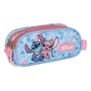 Imagem de Estojo Escolar Triplo Stitch e Angel Rosa ET50105SC - Luxcel