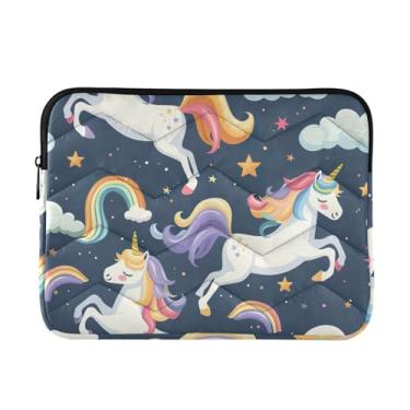 Imagem de Fantasia Unicórnio Slim Leve Bolsa para Laptop Durável Trabalho Viagem Tablet Bolsa de Transporte Bolsas de Computador para Laptops para Mulheres, 13-14 polegadas