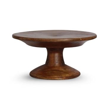 Imagem de Boleira Multi Uso em Madeira Maciça Design Sofisticado Porta Bolo com Acabamento Artesanal 30x15cm(Sem Tampa)