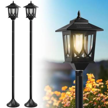 Imagem de Poste de luz solar Joyoowild 160 cm, pacote com 2 unidades, impermeáve