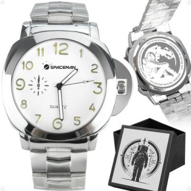 Imagem de relogio masculino qualidade premium + caixa aço inox prata original pr