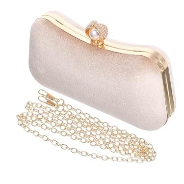 Imagem de 1 conjunto elegante bolsa clutch pérola para mulheres elegante bolsa noturna com design de fecho de pérola para festa de banquete e ocasiões especiais presente para ela