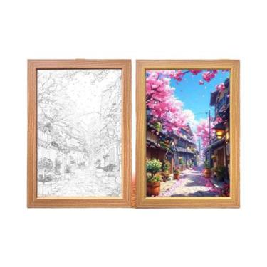 Imagem de Luminária LED Do Monte Fuji Com Moldura De Imagem, Luz De Parede Da Ci