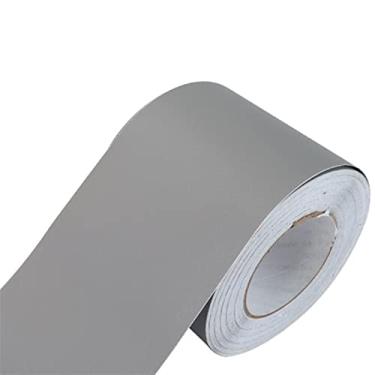 Imagem de Faixa de borda de parede autoadesiva de 5 metros, decoração de borda de parede, painéis de parede de PVC, borda de teto, moldura de porta, linha de cintura, decoração de interiores (cinza fosco, 10 cm