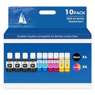 Imagem de Garrafas de refil de tinta para ET-3850 ET-2850 ET-4850 ET-15000 refil de tinta pacote com 10 para ET 2850 ET 3850 ET-4760 ET-3843 ET-4950 ET-2760 ET-3830 ET 4850 ET 150000 ET 4950 ET-2980 ET-3950 ET