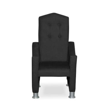 Imagem de Mini Cadeira Poltrona Infantil Troninho Decorativa Suede Preto - Kibar